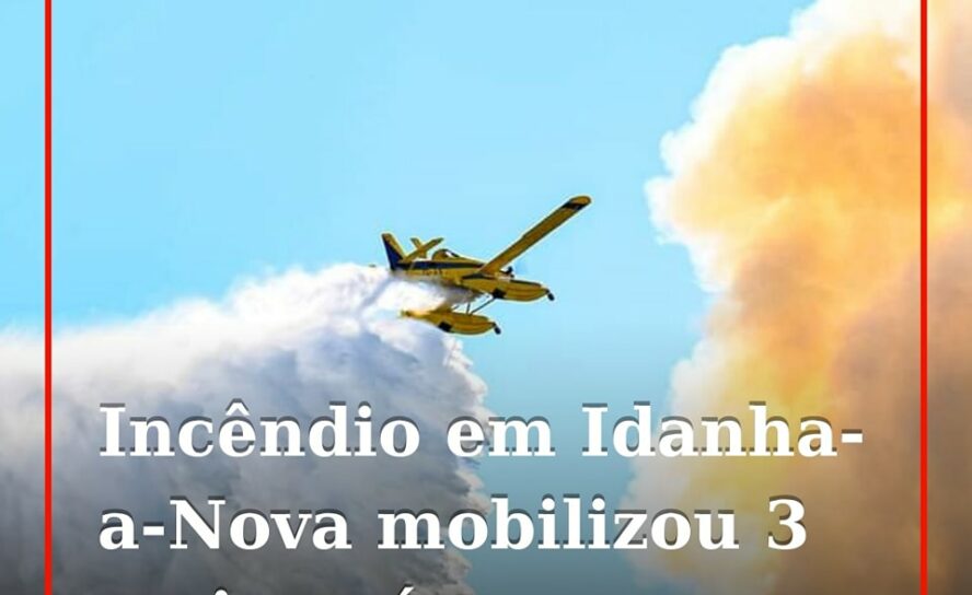 Um incêndio numa zona de mato na Freguesia de Rosmaninhal