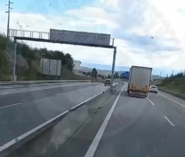 Automóvel a circular em contramão na A25
