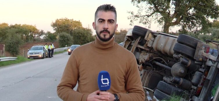 Camião tomba na EN240