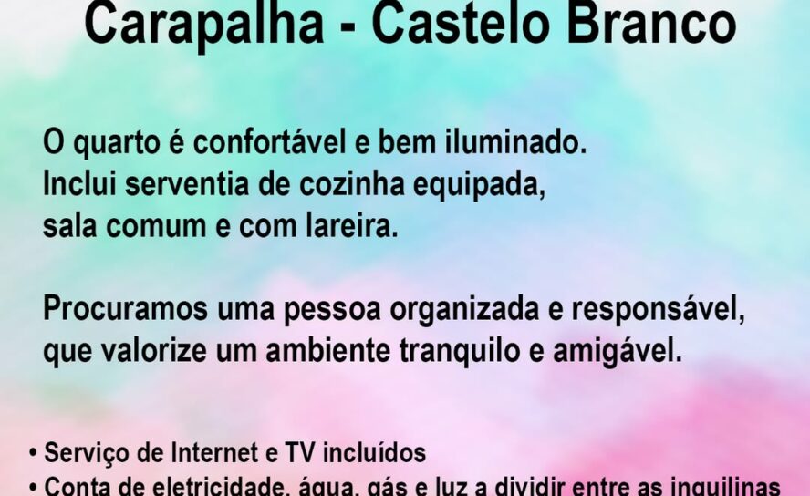 Quarto para Arrendar a Rapariga em T3