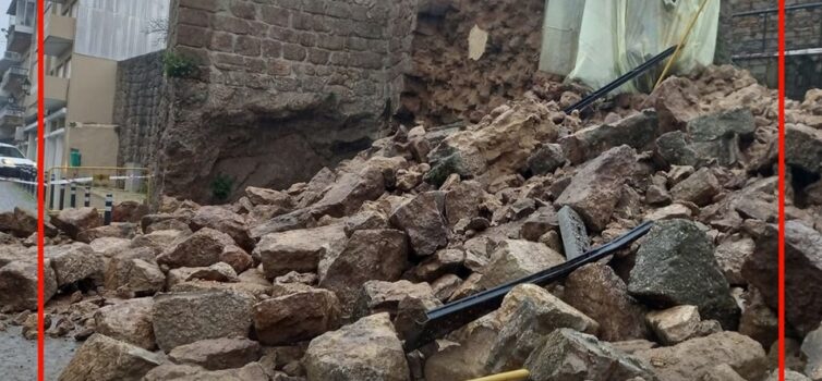 Castelo Branco: Derrocada na muralha da cidade causa danos materiais