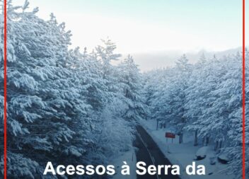 Estão neste momento cortados os acessos à torre da Serra da Estrela devido à que