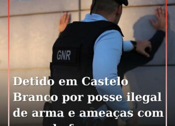 Homem detido em Castelo Branco por posse ilegal de arma e ameaças com arma de fo