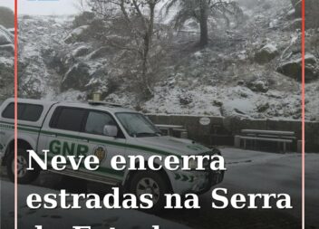 Neve encerra várias estradas na Serra da Estrela
