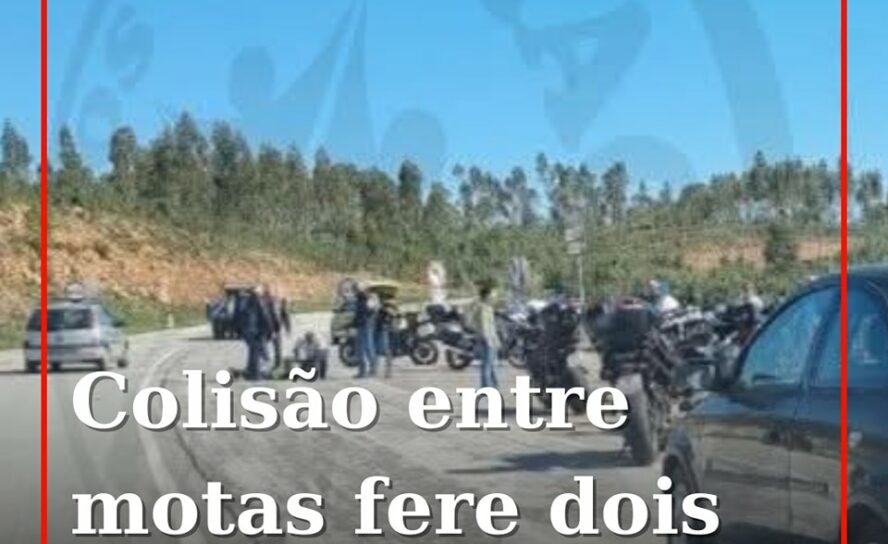 Uma colisão entre dois motociclos na EN2, ao km 369+,544, após Vila de Rei