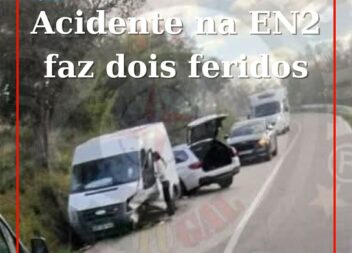 Uma colisão entre um veículo ligeiro de passageiros e um de mercadorias provocou