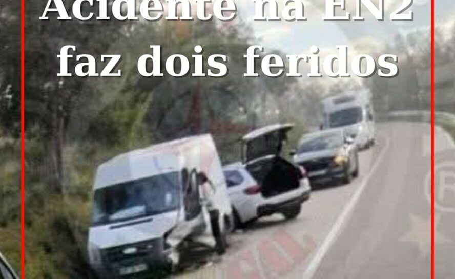 Uma colisão entre um veículo ligeiro de passageiros e um de mercadorias provocou