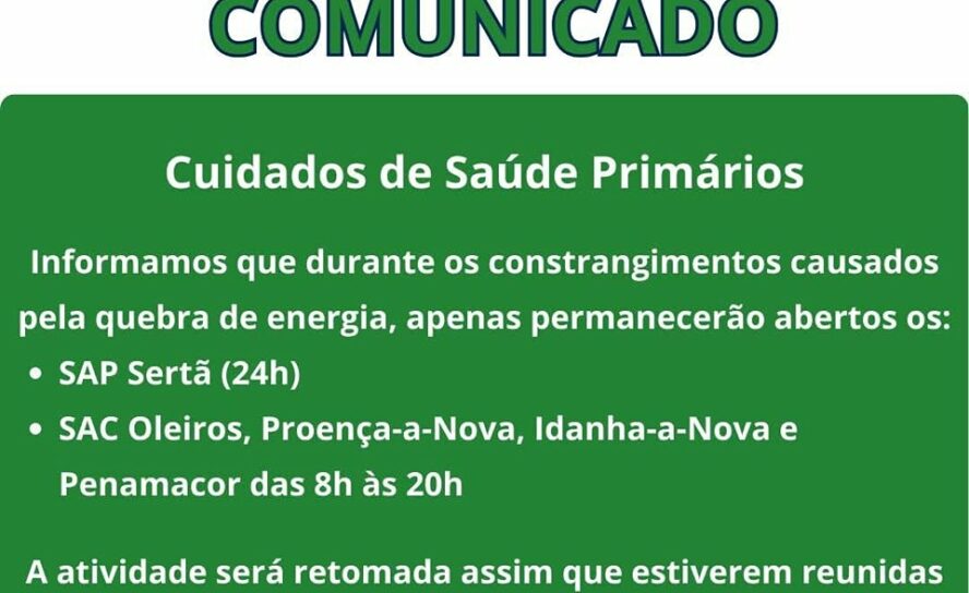 UNIDADE LOCAL DE SAÚDE CASTELO BRANCO - COMUNICADO
