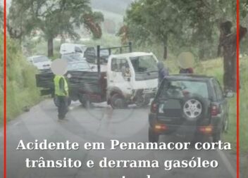 Acidente em Penamacor corta trânsito e derrama gasóleo na estrada