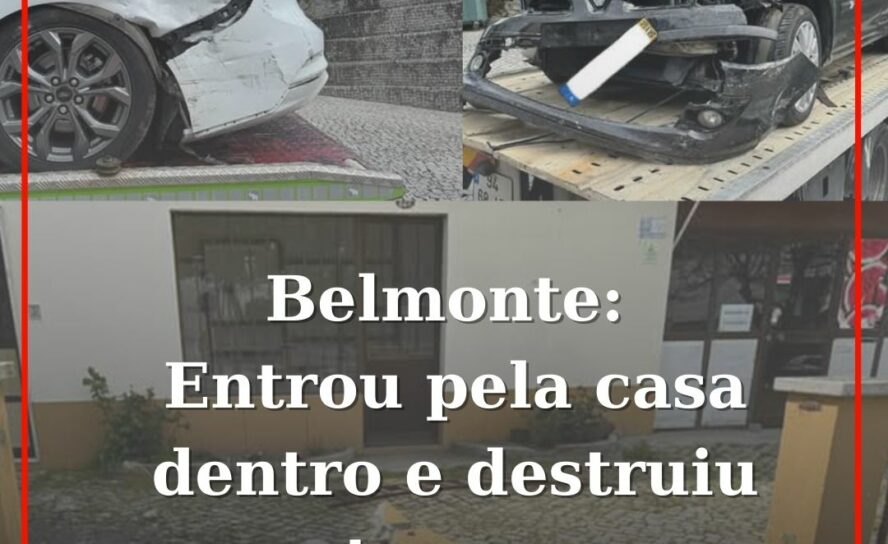 Belmonte: Entrou pela casa dentro e destruiu outro carro