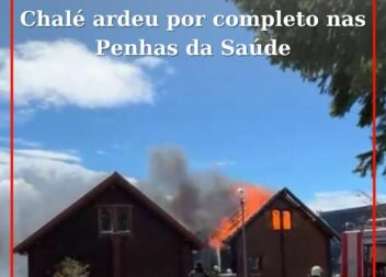 Chalé ardeu por completo nas Penhas da Saúde