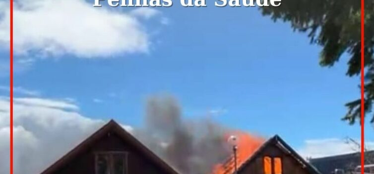 Chalé ardeu por completo nas Penhas da Saúde