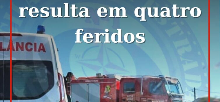 Colisão múltipla resulte em quatro feridos