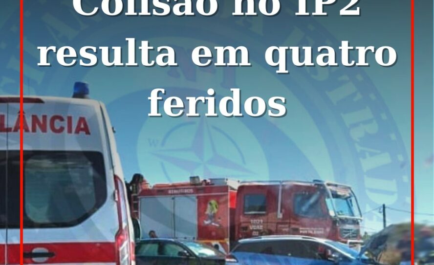 Colisão múltipla resulte em quatro feridos