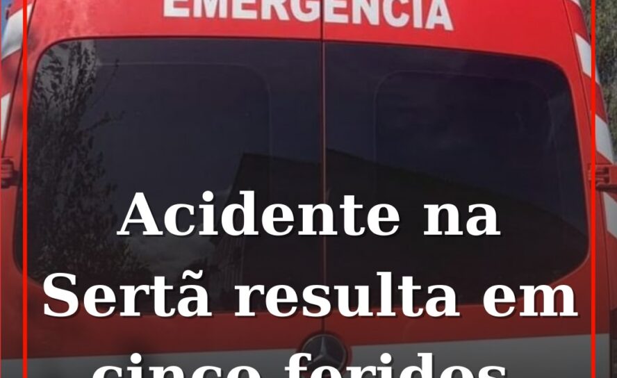 Colisão rodoviária resulta em cinco feridos