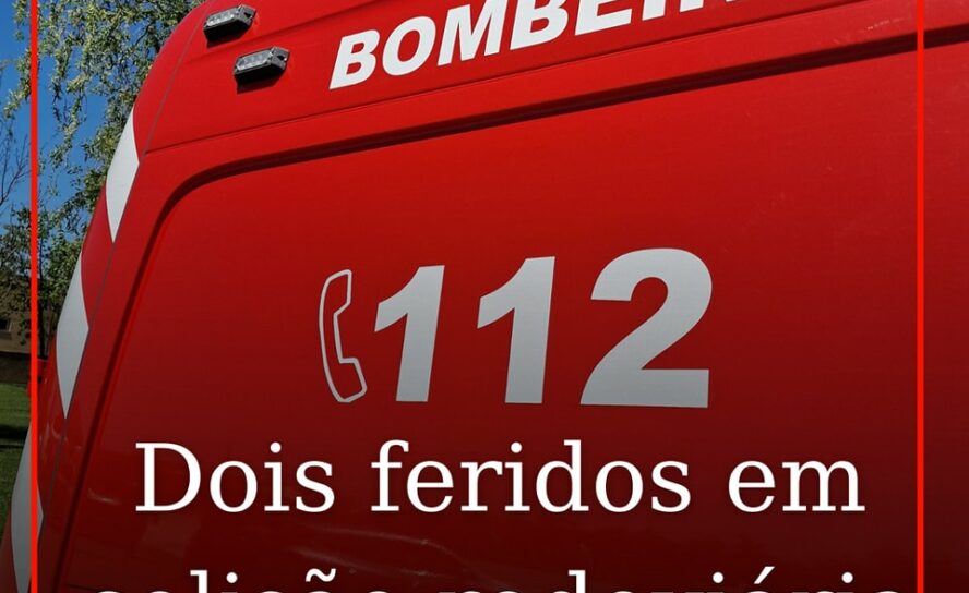 Colisão rodoviária resulta em dois feridos