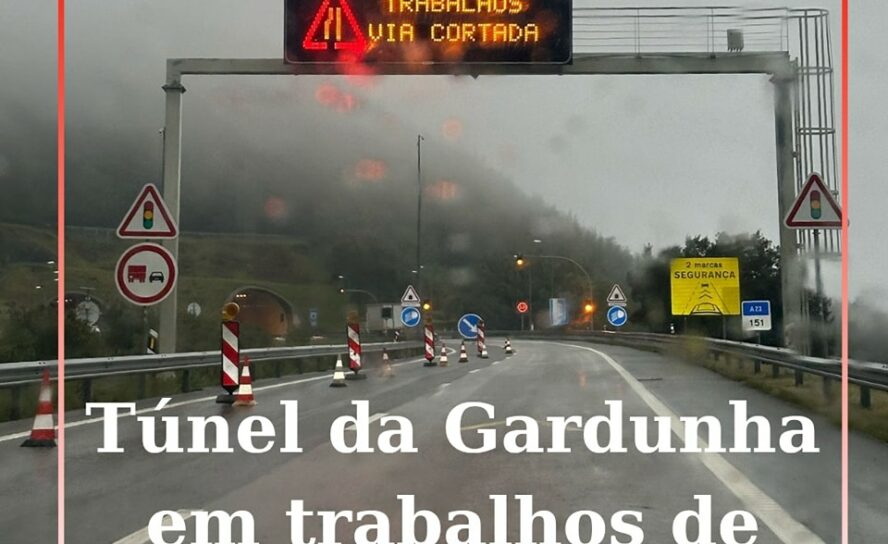 Estão a ser efetuados trabalhos de manutenção no túnel da Gardunha, na A23