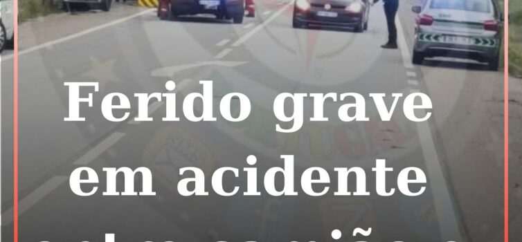 Homem de 48 anos gravemente ferido num acidente entre camião e automóvel