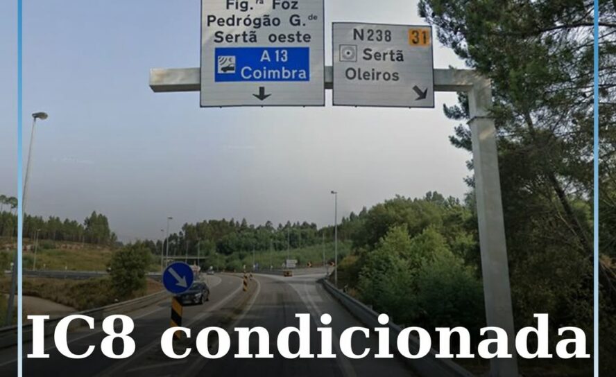 IC8 condicionada ao trânsito nos nós da Sertã e Castelo Branco