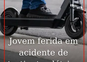 Jovem ferida em acidente de trotinete elétrica