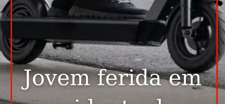 Jovem ferida em acidente de trotinete elétrica