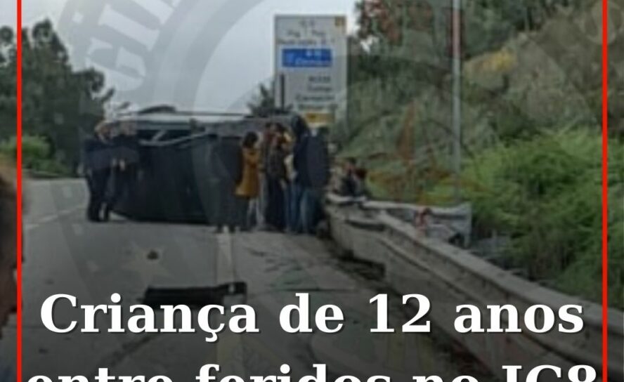 Menina de 12 anos e mais três familiares em capotamento no IC 8