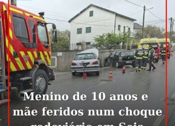 Menino de 10 anos e mãe feridos num choque rodoviário em Seia