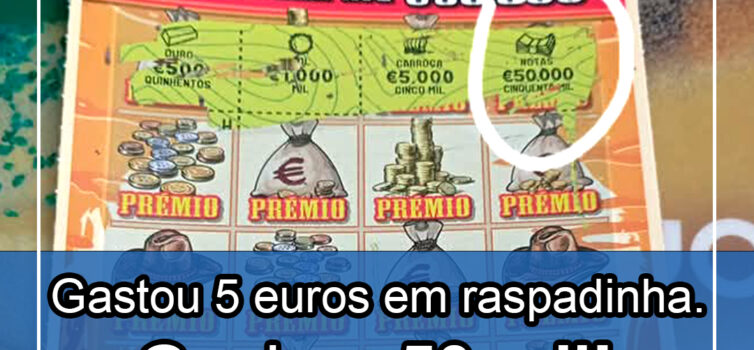 Nisa: Gastou 5 euros em raspadinha. Ganhou 50 mil!