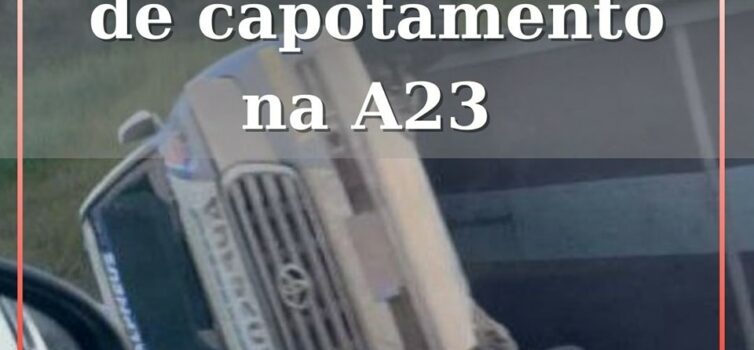 Reboque solta-se de viatura e provoca capotamento na A23