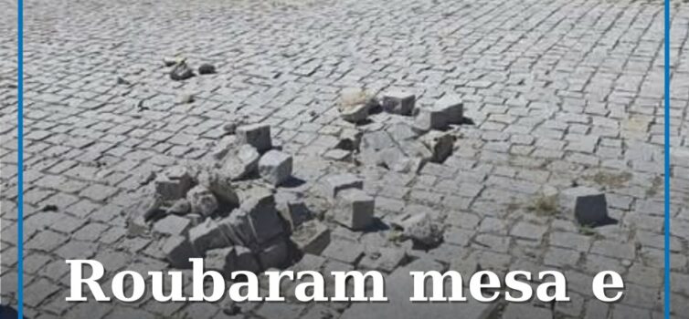 Roubaram mesa e bancos de pedra em fonte de Nisa