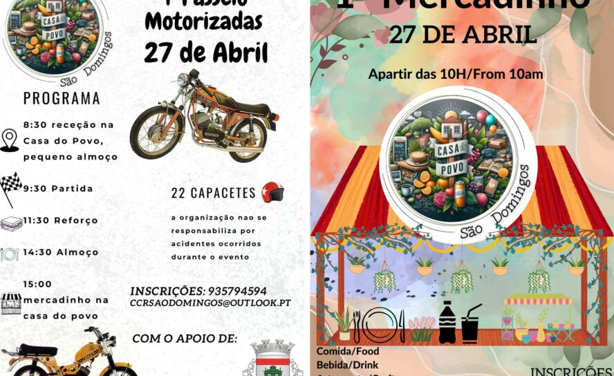 Sarzedas Recebe Passeio de Motorizadas e 1.º Mercadinho de São Domingos