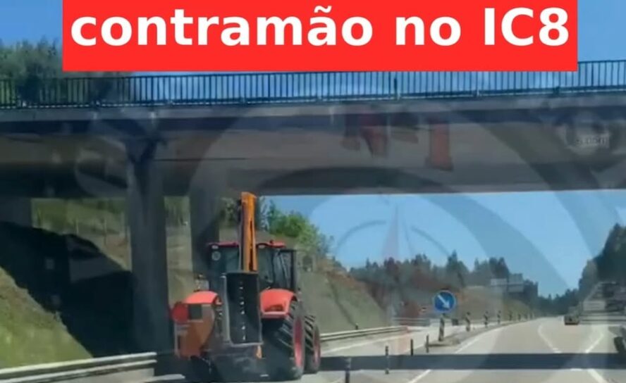 Trator em sentido contrário IC8 entre o nó da Graça e Pedrogão