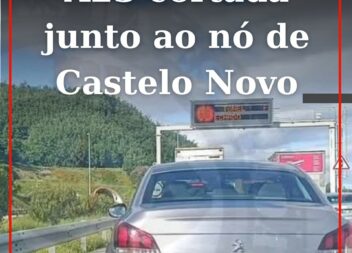 A23 cortada junto ao nó de Castelo Novo sentido sul-norte