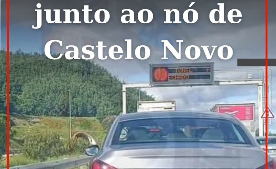 A23 cortada junto ao nó de Castelo Novo sentido sul-norte