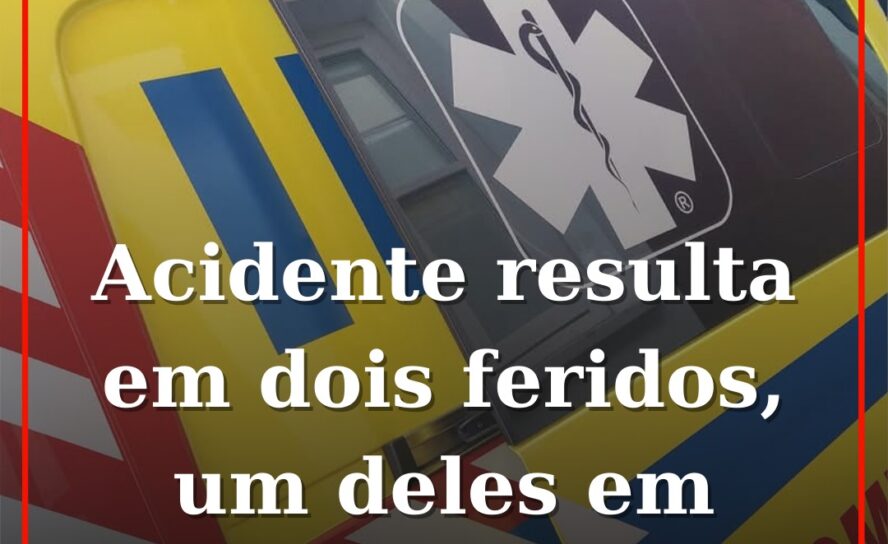 Colisão rodoviária resulta em dois feridos