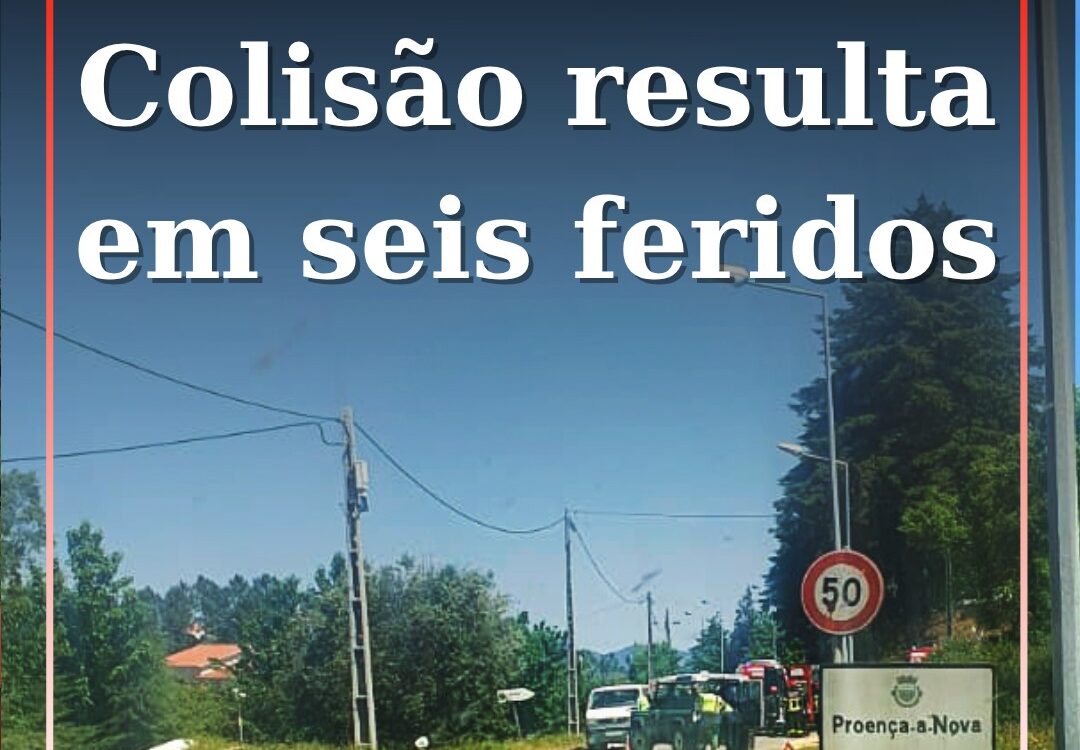 Colisão rodoviária resulta em seis feridos