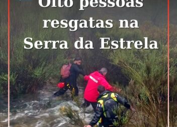 Grupo de pessoas e um cão resgatados com sucesso na Serra da Estrela