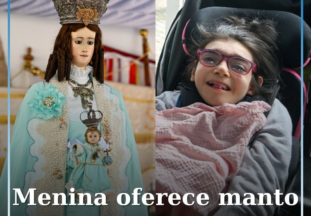Menina oferece novo manto a Nossa Senhora do Almurtão