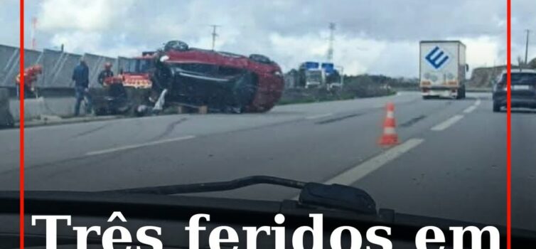 Três feridos ligeiros em colisão na A25