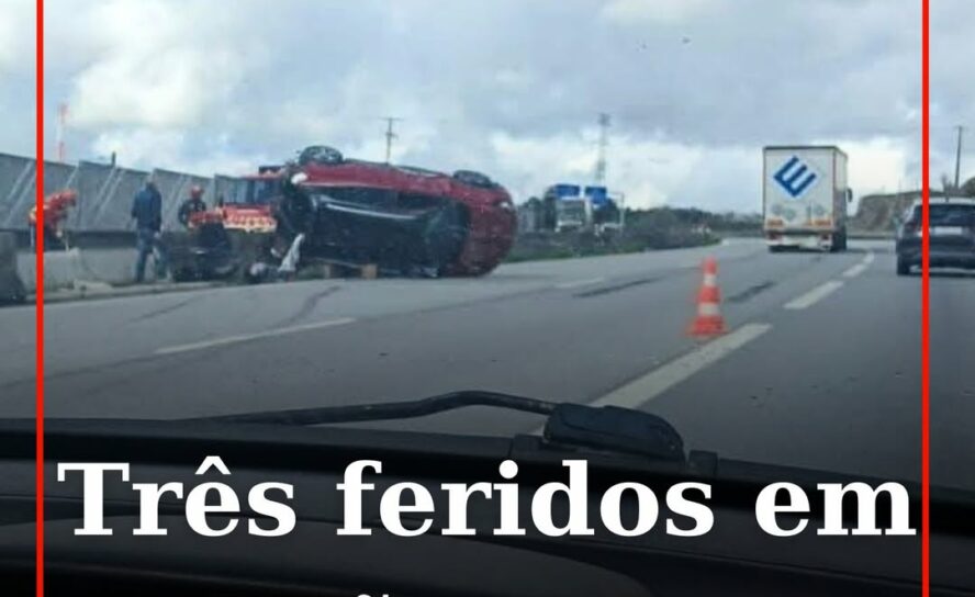 Três feridos ligeiros em colisão na A25