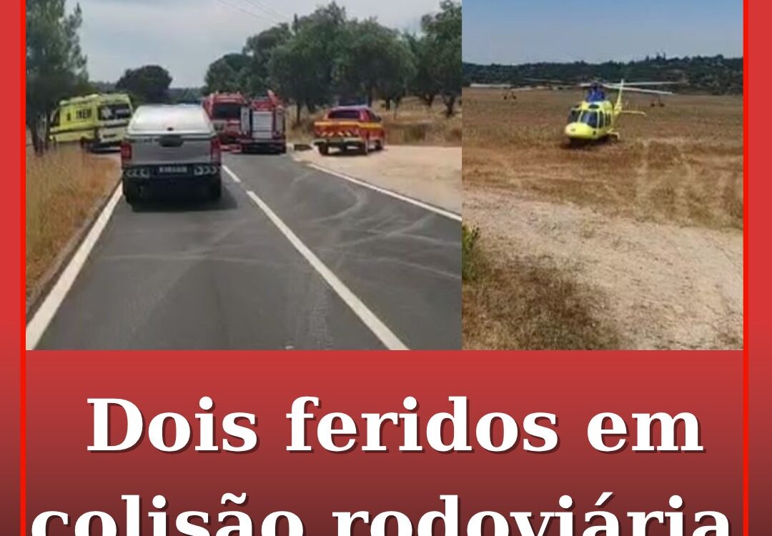Colisão rodoviária resulta em dois feridos
