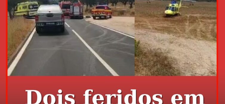 Colisão rodoviária resulta em dois feridos