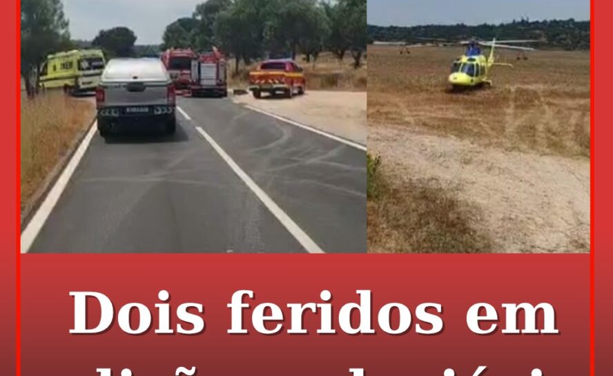 Colisão rodoviária resulta em dois feridos