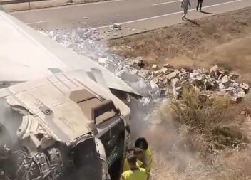 Acidente entre camião e automóvel fechou A-5 em Cáceres