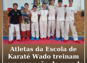 Atletas da Escola de Karaté Wado treinam com campeão do mundo