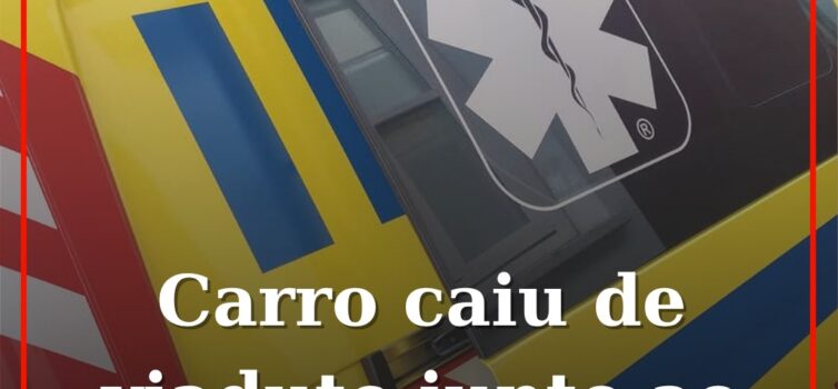 Colisão junto ao hospital da Covilhã termina com carro a cair de viaduto