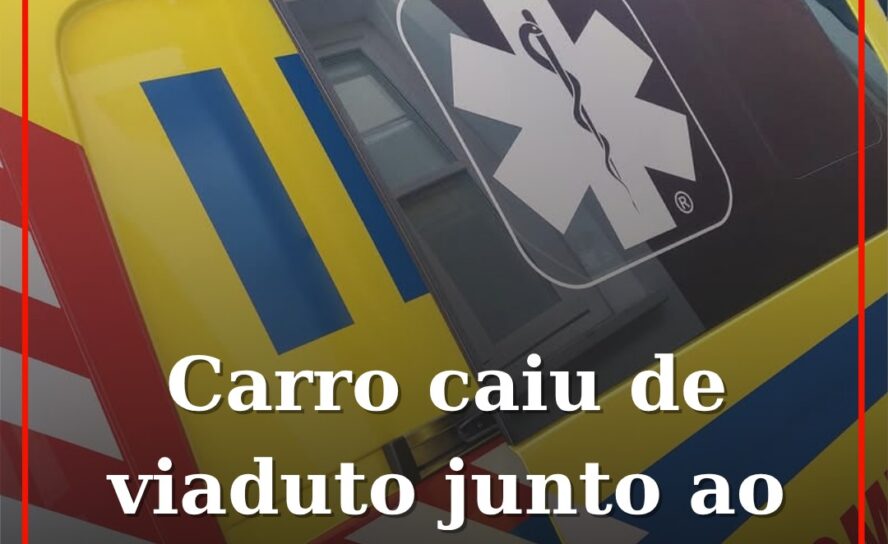 Colisão junto ao hospital da Covilhã termina com carro a cair de viaduto