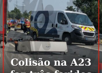 Colisão na A23 faz três feridos