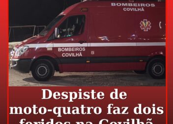 Despiste de moto-quatro faz dois feridos na Covilhã