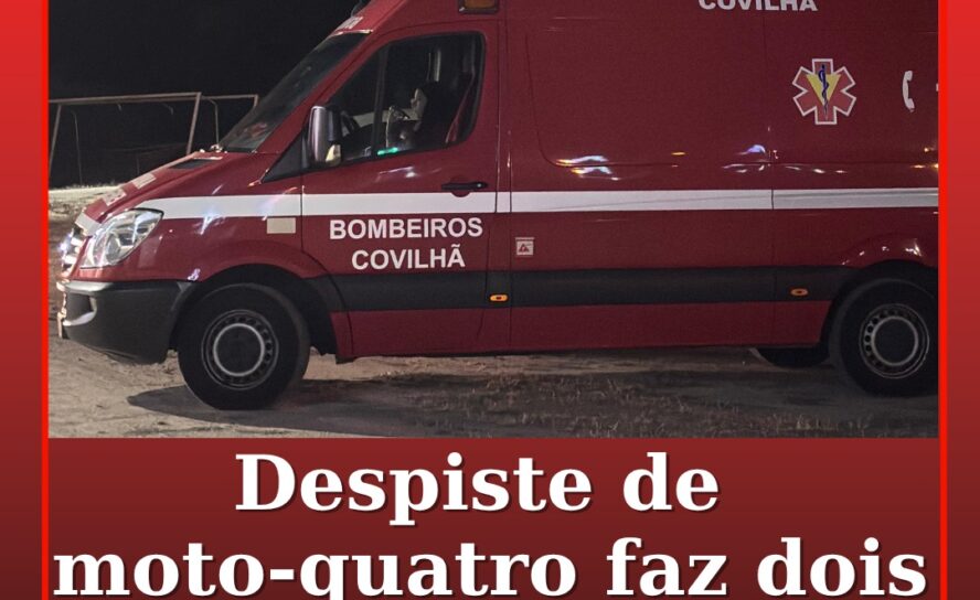 Despiste de moto-quatro faz dois feridos na Covilhã